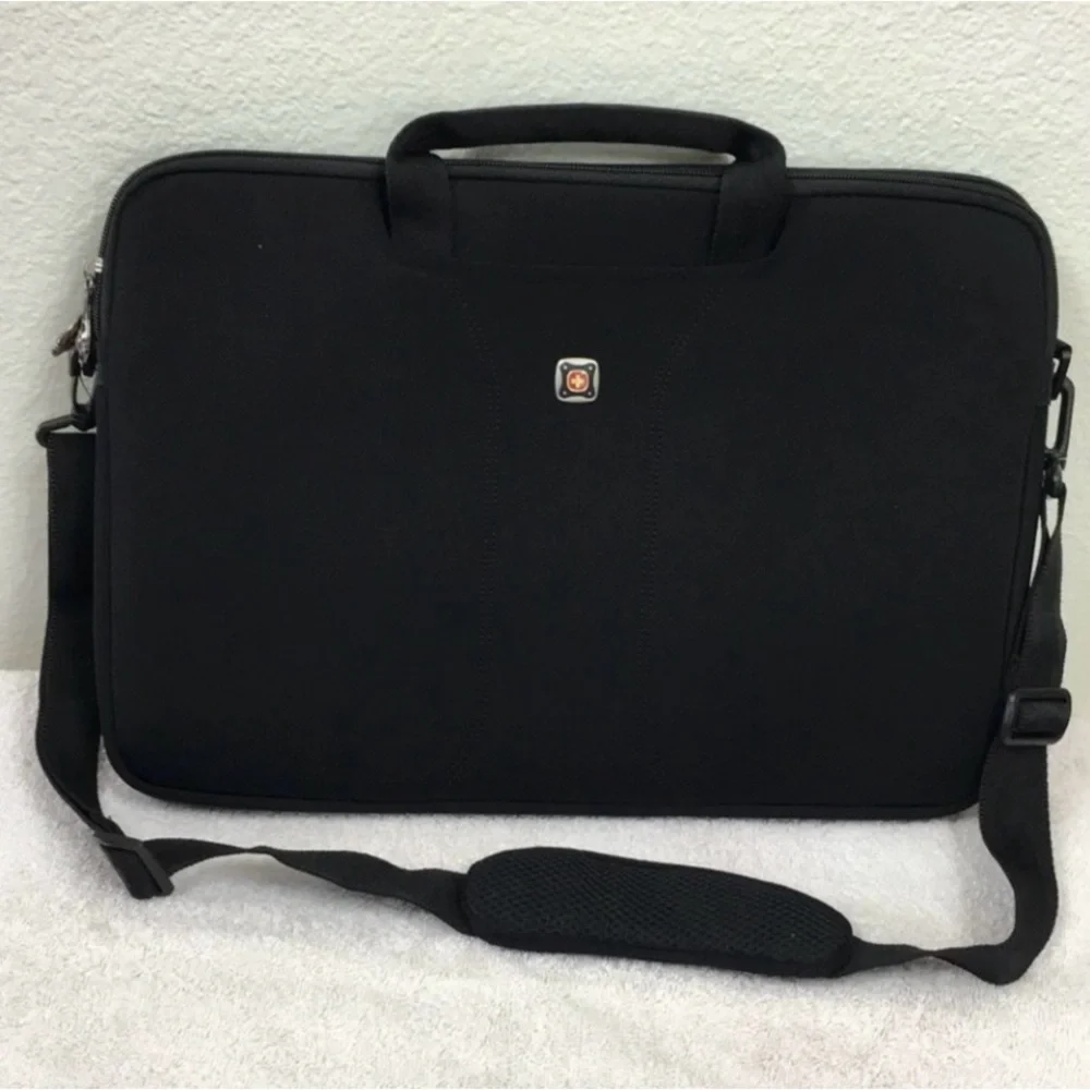 SwissGear Unisex Black Neoprene Shoulder Strap Laptop Bag Commuter Travel Work